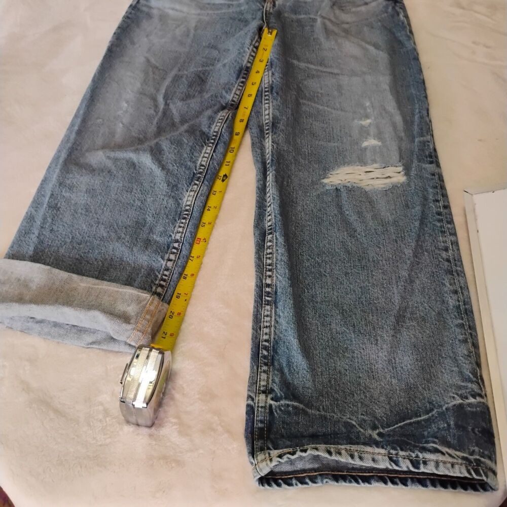 AG Adriano Goldschmied Knox High Rise Baggy Boyfriend Jeans Women 25R Distressed - Picture 9 of 12